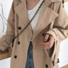 Elegant Office Solid Long Trench Coat - Image 4