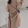 Elegant Office Solid Long Trench Coat - Image 5