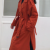 Elegant Office Solid Long Trench Coat - Image 7