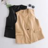 Fashion Single Button Sleeveless Jacket - Image 5