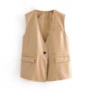 Fashion Single Button Sleeveless Jacket - Image 6