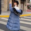 Fashion Solid Hooded Parkas Slim Cotton Padded Coat - Image 6