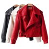 Faux Leather PU Style Coat Collar Loose Punk Outerwear - Image 2