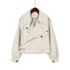 Faux Leather PU Style Coat Collar Loose Punk Outerwear - Image 3