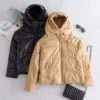 Faux Leather Padded Hooded Jacket Casual Masculine Style - Image 5