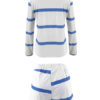 Jewel Neck Long Sleeve Stripes Outfits  Two Piece Sets - Image 6