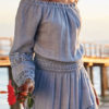 Lace Off-The-Shoulder Long Sleeves Oversized Long Dress - Image 2