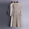 Long Sleeve Pleated Warm Street Wear Jumper Sweater Dress - Image 2