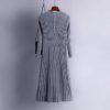 Long Sleeve Pleated Warm Street Wear Jumper Sweater Dress