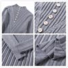 Long Sleeve Pleated Warm Street Wear Jumper Sweater Dress - Image 6