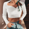 Long Sleeve Pullover Cropped Jumper Vintage Knitted Sweater - Image 3