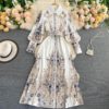 Long Sleeve Single Breasted A-line Maxi Dress