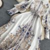 Long Sleeve Single Breasted A-line Maxi Dress - Image 7