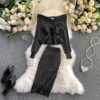 Long Sleeve Sweater Tops And High Waist Bodycon Skirt Two Pieces Set - Image 3