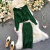 Long Sleeve Sweater Tops And High Waist Bodycon Skirt Two Pieces Set - Image 10