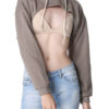 Long Sleeves Cupless Cotton Blend Hooded Sweatshirt - Image 3