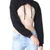 Long Sleeves Cupless Cotton Blend Hooded Sweatshirt - Image 4