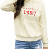 Long Sleeves Letters Print Polyester Hooded Sweatshirt