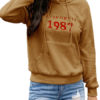 Long Sleeves Letters Print Polyester Hooded Sweatshirt - Image 5