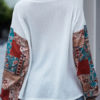 Long Sleeves Round Neck Boho Printed Tee Shirt - Image 5