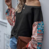 Long Sleeves Round Neck Boho Printed Tee Shirt - Image 7