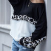 Long Sleeves Tees Round Neck Leopard Print T Shirt