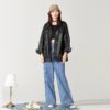 Loose Soft PU Leather Punk Streetwear Motor Biker Jacket - Image 5