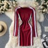 O Neck Long Sleeve Sexy Bodycon Streetwear Dresses - Image 3