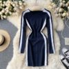 O Neck Long Sleeve Sexy Bodycon Streetwear Dresses - Image 5