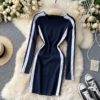O Neck Long Sleeve Sexy Bodycon Streetwear Dresses - Image 6