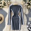 O Neck Long Sleeve Sexy Bodycon Streetwear Dresses - Image 7