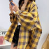 Plaid Turndown Collar Long Sleeves Cotton Shirts - Image 2