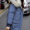 Puffer Faux Fur Hooded Long Sleeve Pockets Zip Up Coat - Image 2