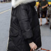 Puffer Faux Fur Hooded Long Sleeve Pockets Zip Up Coat - Image 3