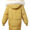 Puffer Faux Fur Hooded Long Sleeve Pockets Zip Up Coat - Image 5