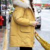 Puffer Faux Fur Hooded Long Sleeve Pockets Zip Up Coat - Image 7