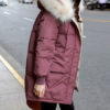 Puffer Faux Fur Hooded Long Sleeve Pockets Zip Up Coat