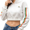 Pullover Sweatshirt Long Sleeves Zip Up Crop Tops - Image 2