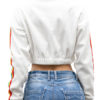 Pullover Sweatshirt Long Sleeves Zip Up Crop Tops - Image 7