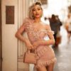 Sexy Lace Long Sleeve Ruffles Runway Mini Club Dresses
