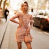 Sexy Lace Long Sleeve Ruffles Runway Mini Club Dresses - Image 2