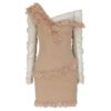 Sexy Lace Long Sleeve Ruffles Runway Mini Club Dresses - Image 3