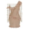 Sexy Lace Long Sleeve Ruffles Runway Mini Club Dresses - Image 4