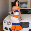 Sexy Mermaid Bandage Off Shoulder Patchwork  Party Dresses - Image 3