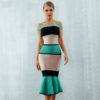 Sexy Mermaid Bandage Off Shoulder Patchwork  Party Dresses - Image 4