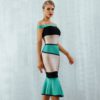 Sexy Mermaid Bandage Off Shoulder Patchwork  Party Dresses - Image 5