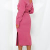 Sexy V-Neck Lace Up Long Sleeves Knit Sweater Bodycon Dresses - Image 2