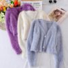 Sexy V Neck Solid Loose Casual Long Sleeve Elastic Cardigans - Image 2