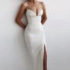 Sexy V Neck Spaghetti Strap Bodycon Maxi Dresses - Image 5