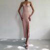 Sexy V Neck Spaghetti Strap Bodycon Maxi Dresses - Image 6